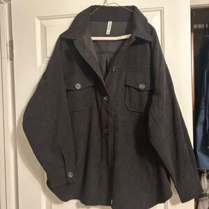 Zenana Outfitters Black Corduroy shacket.  L/XL